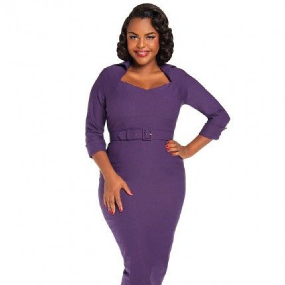 2X Pinup Girl Clothing Lorelei Dress in purple